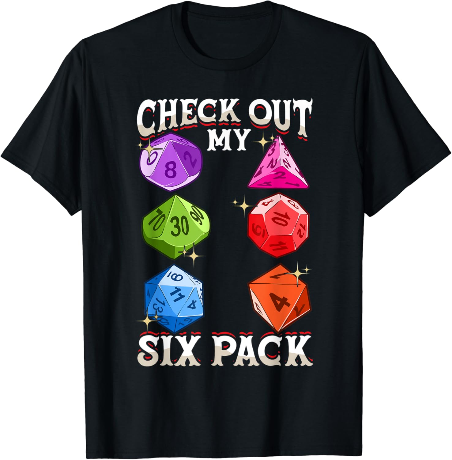 Check Out My Six Pack Funny Gaming Dice Pun TShirt Amazon.de Fashion